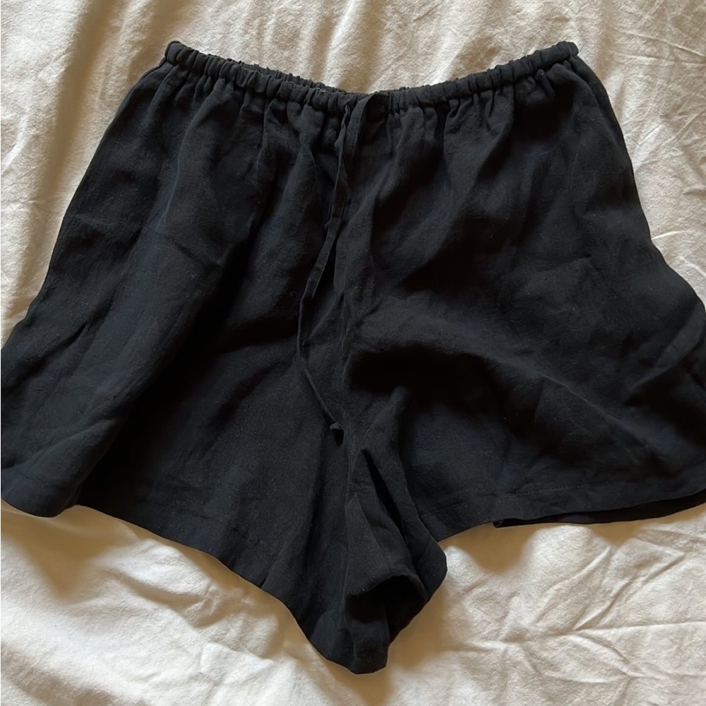 Boheme Short in Black Linen Size 2 NWOT